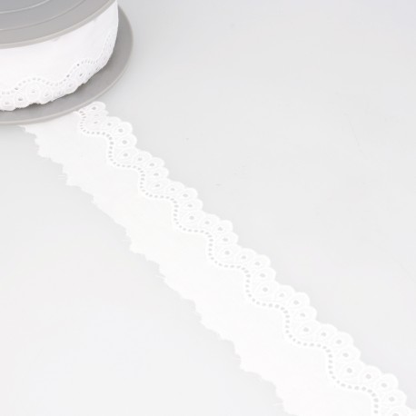 Broderie vagues Blanc - 