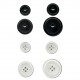 Bouton rond rebord 4trous