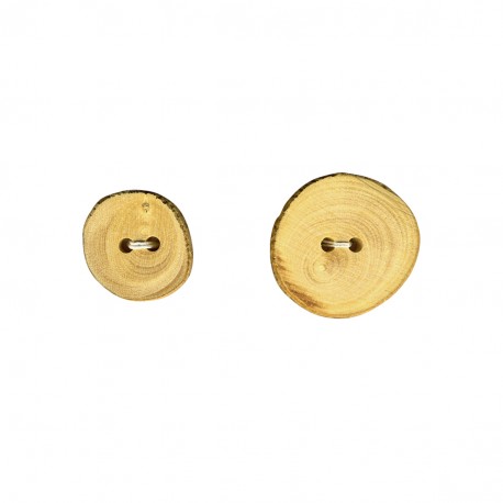 Bouton tronc bois 2 trous