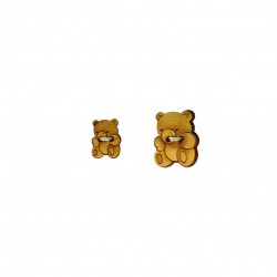 Bouton bois ourson