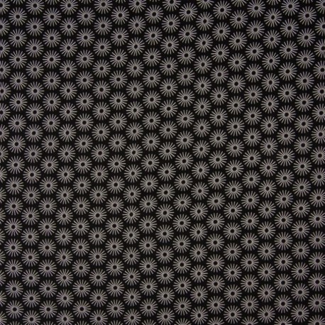 Tissu Coton Imprimé Parapluie Noir Blanc 