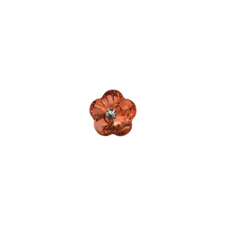 Bouton fleur cristal strass