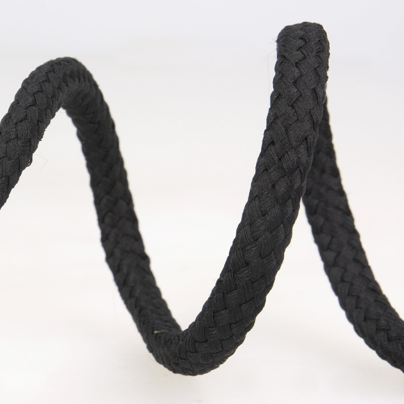 1 cordon collier de corde tressé en nylon noir, 68cm - Un grand marché
