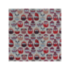 Tissu Hiboux de Neige Cretonne coloris Lin et rouge