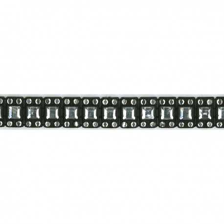 Strass au metre 13mm Noir - 