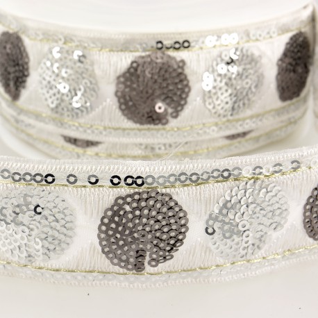 Galon paillettes cercles