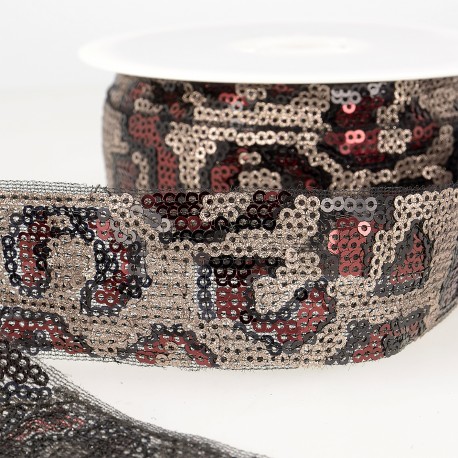 Galon paillettes panthère