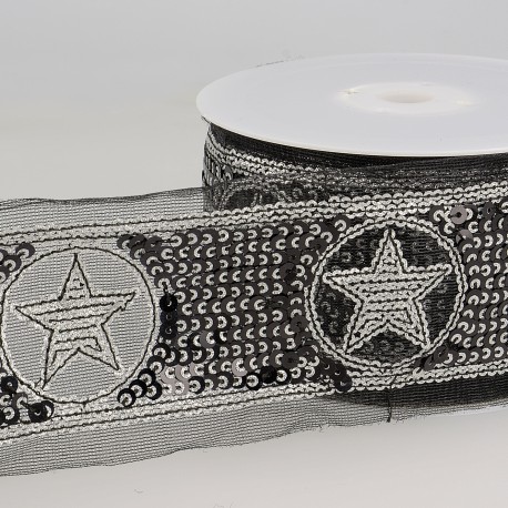 Galon paillettes étoiles