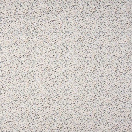 Tissu Coton Imprimé Pois Ecru