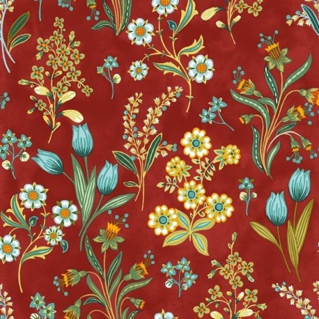 Tissu Mirmande Provencal Rouge 
