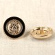 Bouton alliage bijou noir / or