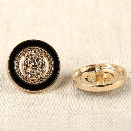Bouton alliage bijou noir / or