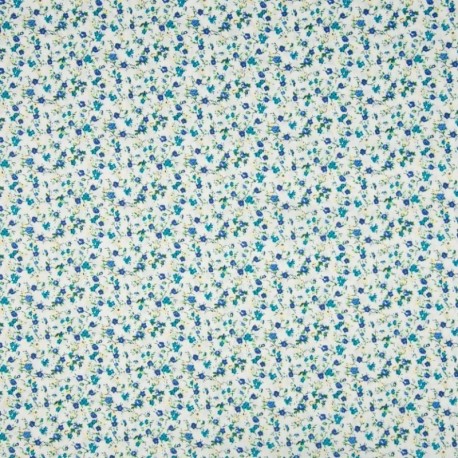 Tissu Coton Imprimé Fleurs Royal 