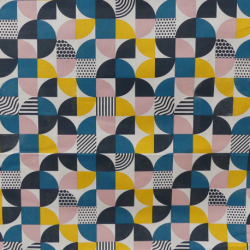 Tissu Bauhaus Imprimé Petrole 