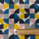 Tissu Bauhaus Imprimé Petrole 