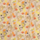 Tissu Voile Imprimé Fleur Beige