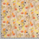 Tissu Voile Imprimé Fleur Beige