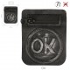 Ecusson "Ok" relief simili cuir - Argent