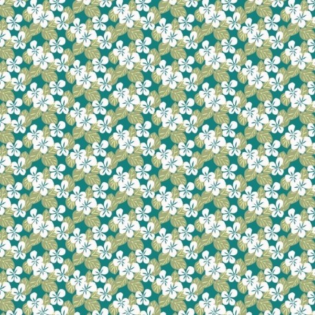 Tissu Carlota Imprimé Turquoise