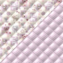 Tissu Pets Matelassé Violine
