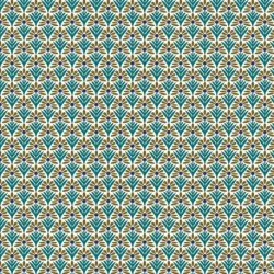 Tissu Cretonne Ecaillette Imprimé Vert
