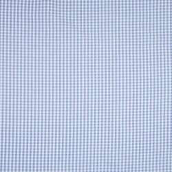 Tissu Petit Carreau Vichy Bleu Clair Seersucker Gaufré 