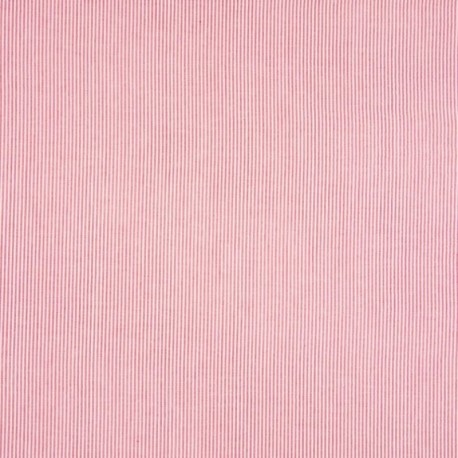 Tissu Petite Rayure Rouge Seersucker Gaufré