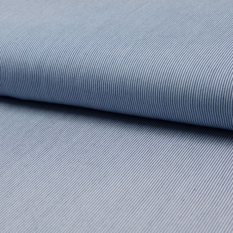 Tissu Rayure Viscose Bleu Foncé