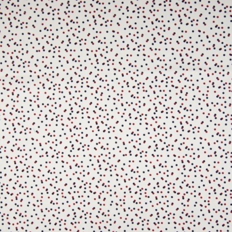 Tissu Coton Imprimé Pois Multico Fond Blanc 