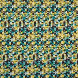 Tissu Viscose Cercle Jaune ocean 