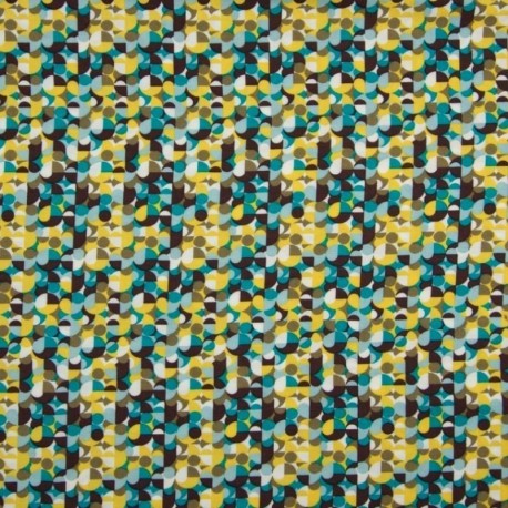 Tissu Viscose Cercle Jaune ocean 