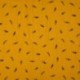Tissu Double Gaze Imprimé Plume Ocre