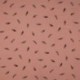 Tissu Double Gaze Imprimé Plume Vieux Rose 