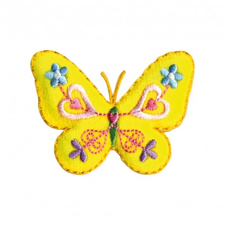 Papillon feutrine jaune