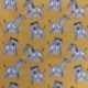 Tissu Origami Toile Imprimée Moutarde 