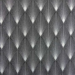 Tissu Comete Jacquard Noir et argent 