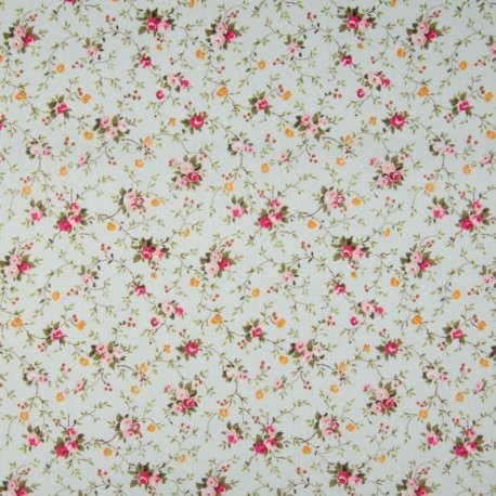 Tissu Coton Imprimé Liberty rose et jaune