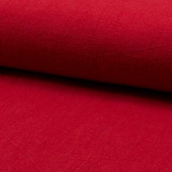 Tissu Lin Lavé Rouge