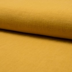 Tissu Lin Lave Uni Ocre 