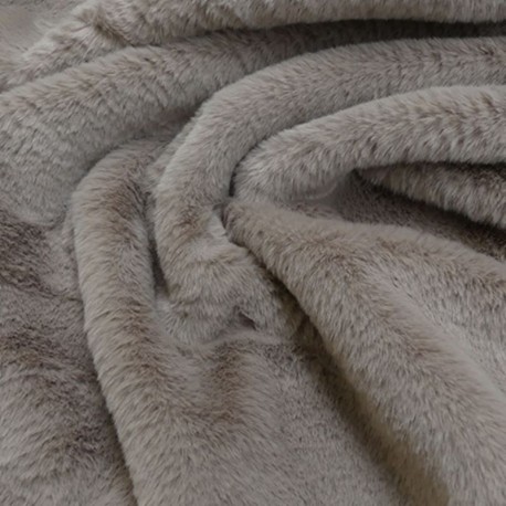 Tissu Rabbit Fausse Fourrure Uni Taupe 