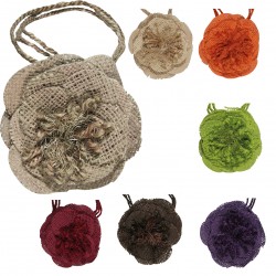 Magnet fleur en jute