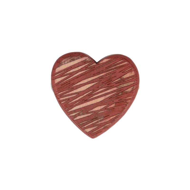Pince en bois coeur rouge