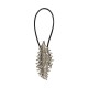 Magnet feuille en métal cordon cuir
