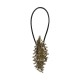 Magnet feuille en métal cordon cuir