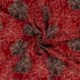 Tissu Crepe Imprimé Feuille Rouge