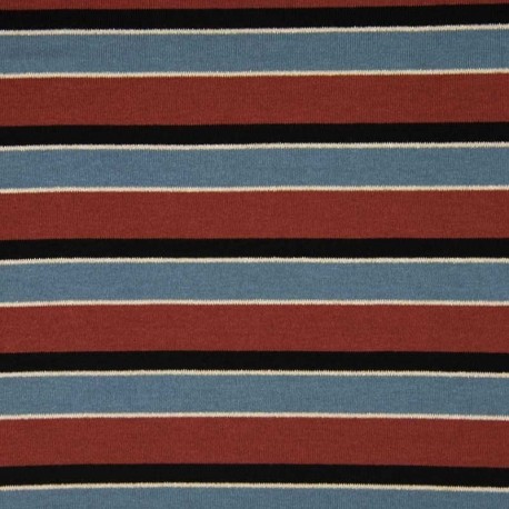 Tissu Sparkling Rayure Brique bleu 