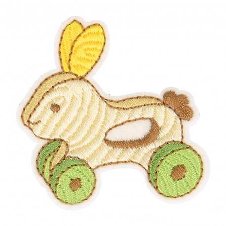 Ecusson jouet en bois - Lapin