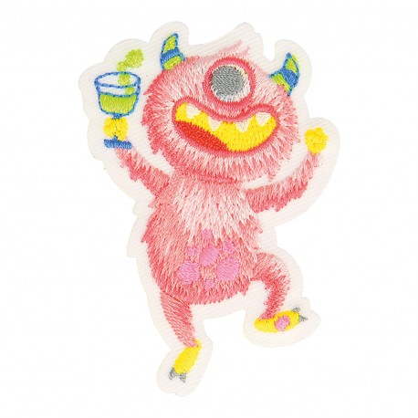 Ecusson anniversaire - Monstre rose
