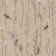 Tissu Demi Panama Oiseau fleur Fond Coloris Lin 
