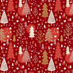 Tissu Noël Imprimé Navidad Rouge